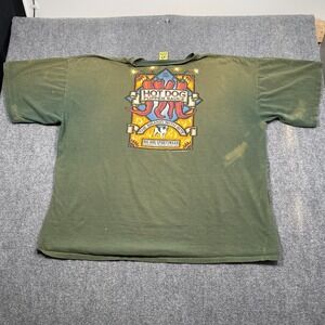 Vintage‎ Big Dogs Hot Dog Pupper Sauce T-Shirt Green Distressed 4XL